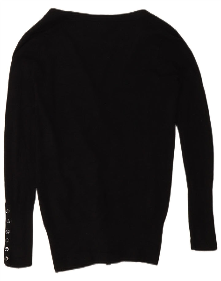 Zara Womens Cardigan Sweater UK 10 Small Black Rayon