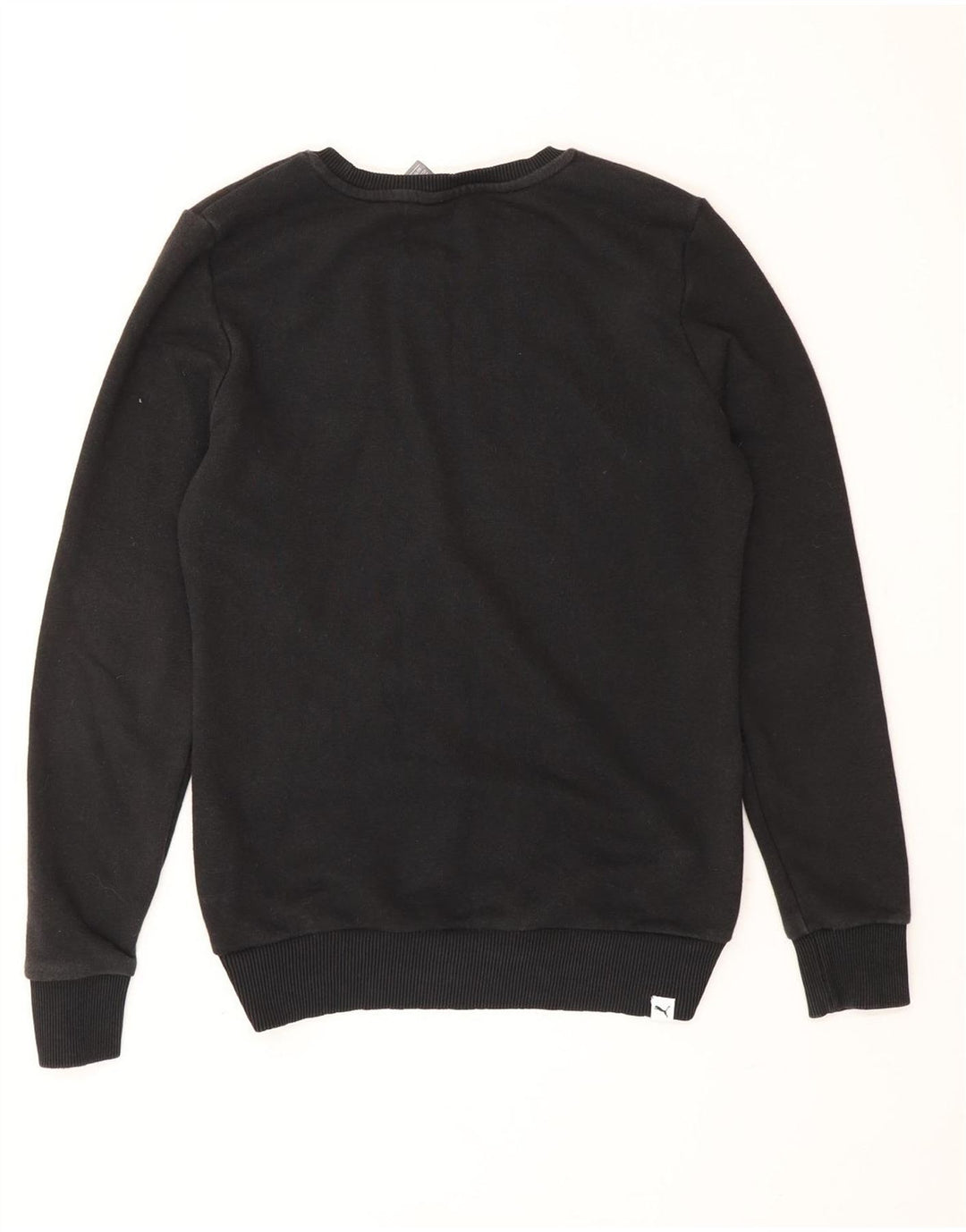 PUMA Womens Graphic Sweatshirt Jumper UK 8 Small  Black Cotton