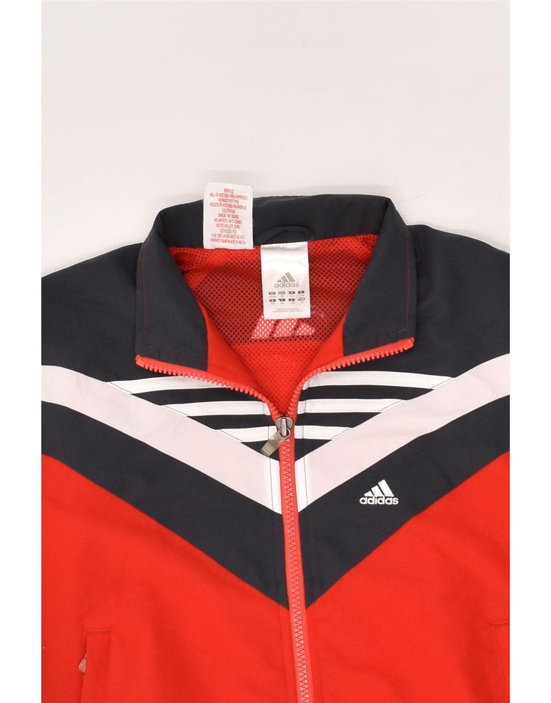 ADIDAS Boys Tracksuit Top Jacket 7-8 Years Red Colourblock Polyester | Vintage Adidas | Thrift | Second-Hand Adidas | Used Clothing | Messina Hembry 