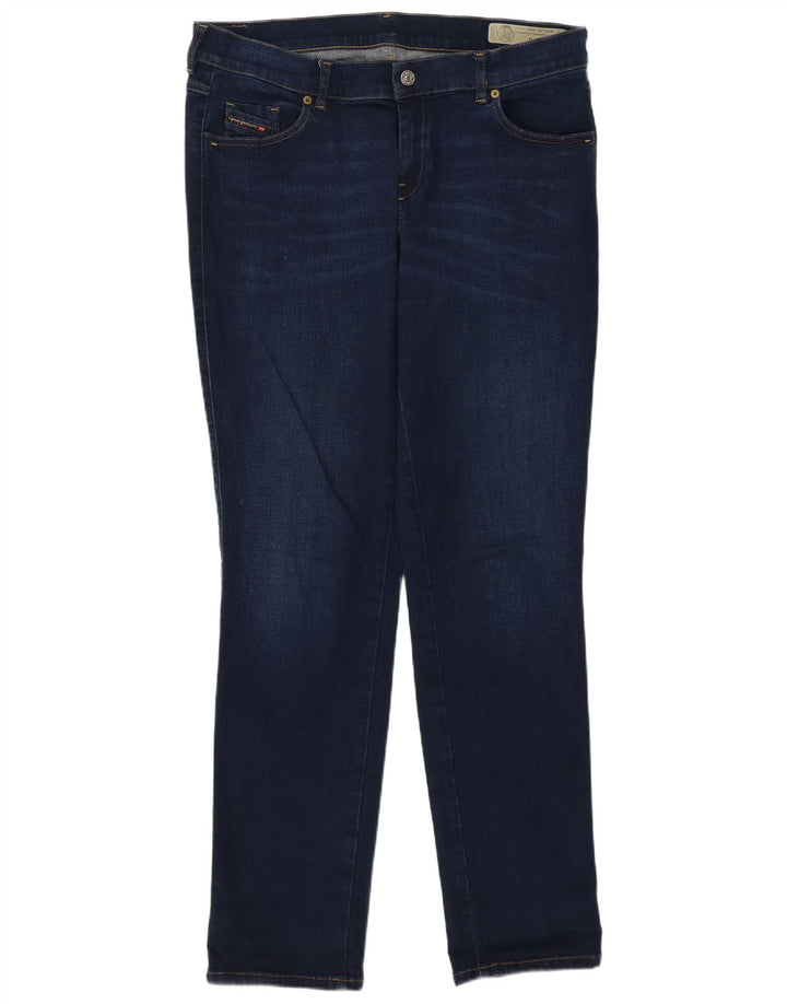 Diesel Womens D-Sandy Regular Straight Jeans W34 L34 Navy Blue Cotton