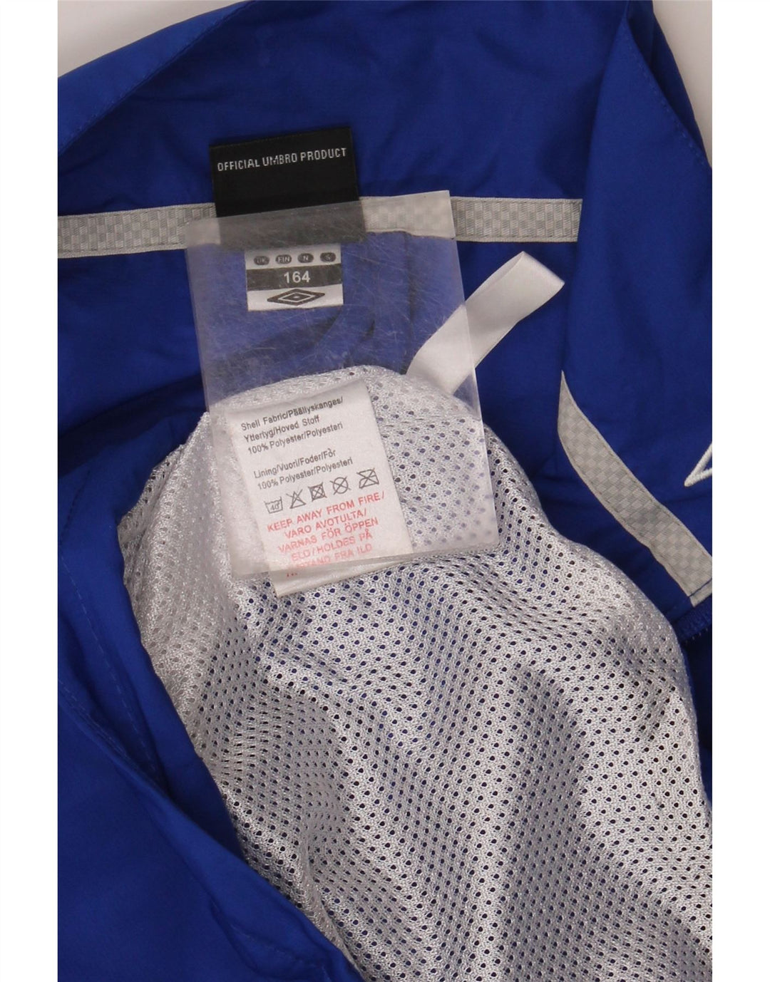 UMBRO Boys Rain Jacket 13-14 Years Blue Colourblock Polyester