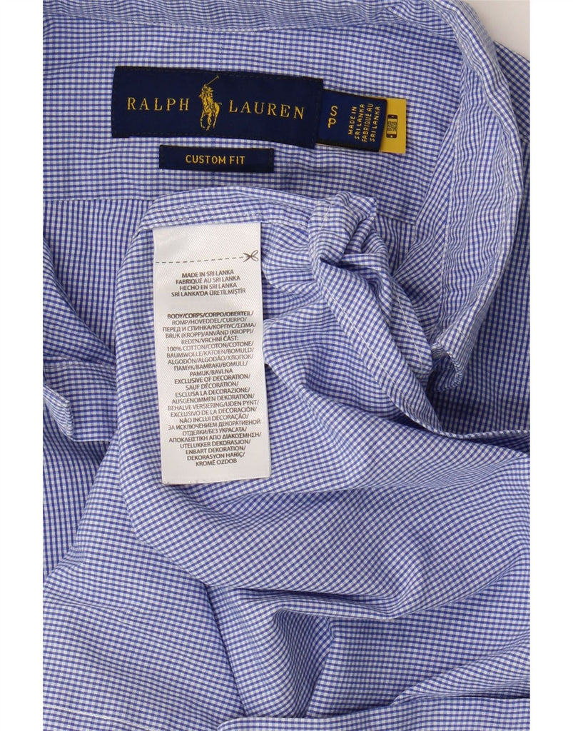 RALPH LAUREN Mens Custom Fit Shirt Small Blue Striped Cotton Vintage Ralph Lauren and Second-Hand Ralph Lauren from Messina Hembry 