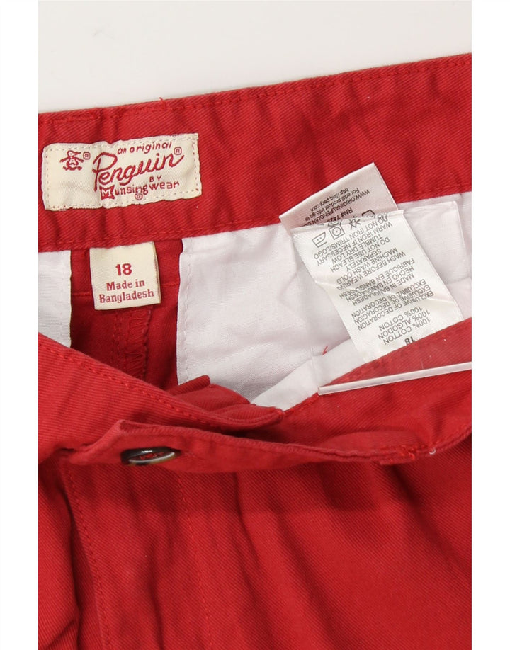 PENGUIN Boys Chino Shorts 15-16 Years  Red Cotton Vintage Penguin and Second-Hand Penguin from Messina Hembry 