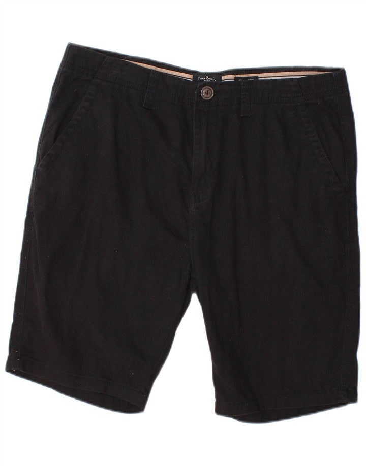 Pierre Cardin Mens Regular Fit Chino Shorts Medium W32  Black Cotton