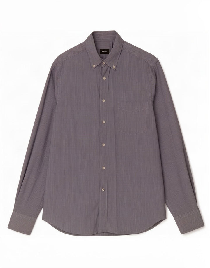 Massimo Dutti Mens Shirt Large Blue Pinstripe