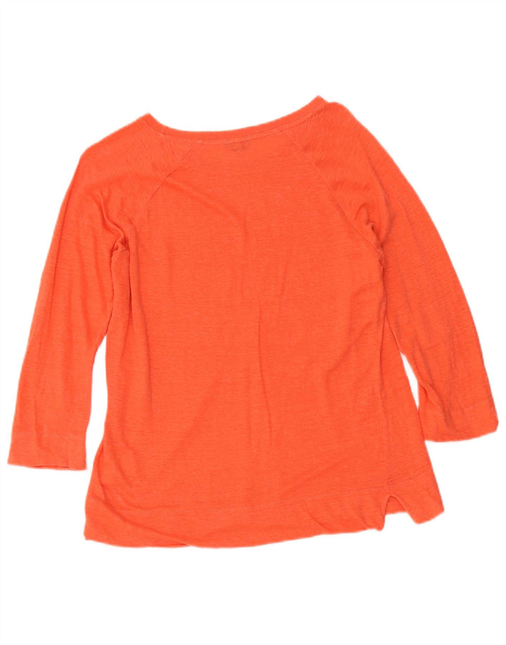 Jigsaw Womens Top 3/4 Sleeve UK 12 Medium Orange Linen