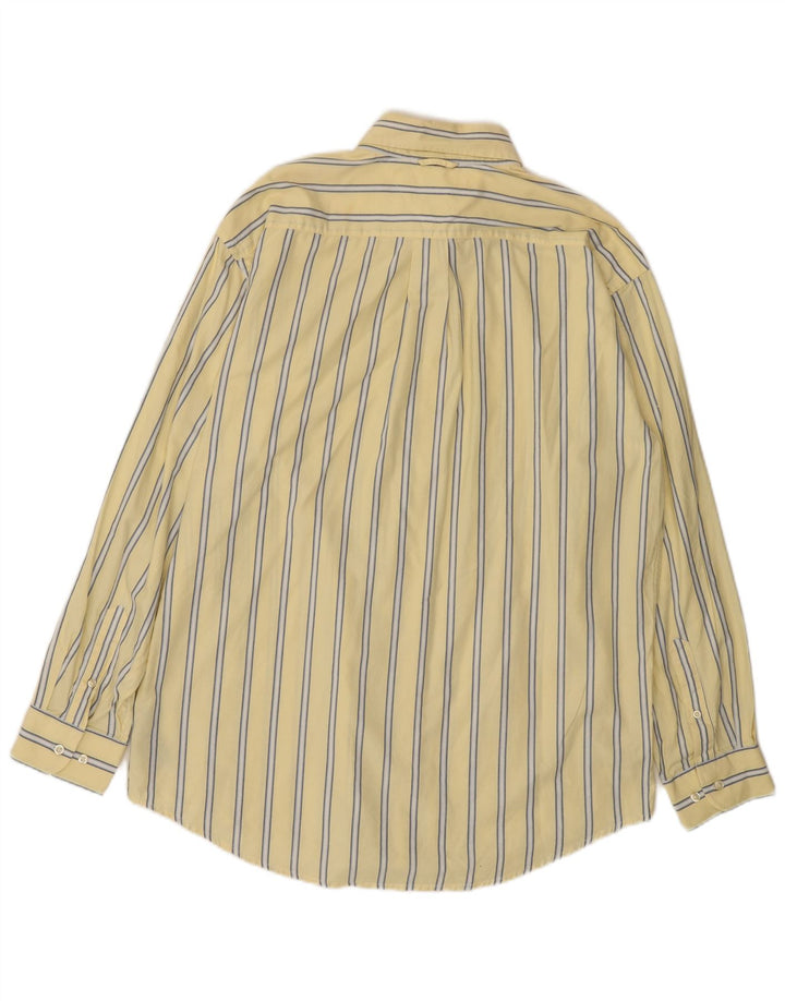 Tommy Hilfiger Mens Shirt Large Yellow Striped Cotton