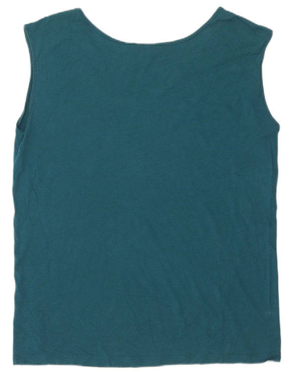 Adidas Womens Graphic Vest Top UK 14 Medium Blue