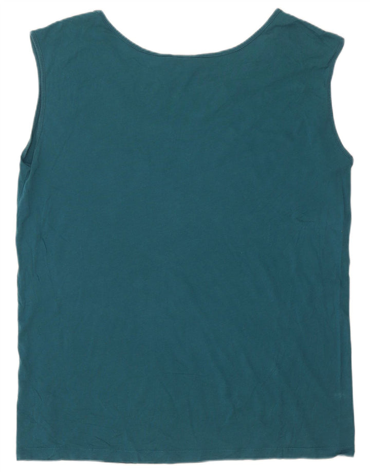 Adidas Womens Graphic Vest Top UK 14 Medium Blue