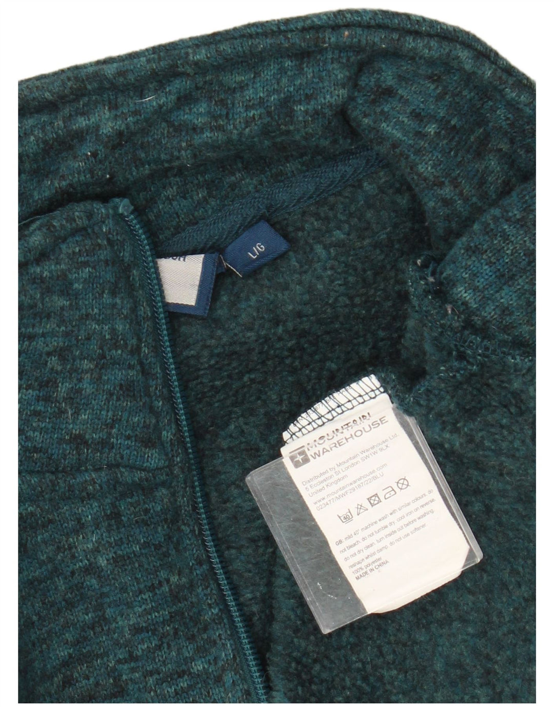 Mountain Warehouse Mens Sweatshirt Jumper Large Green Flecked Polyester