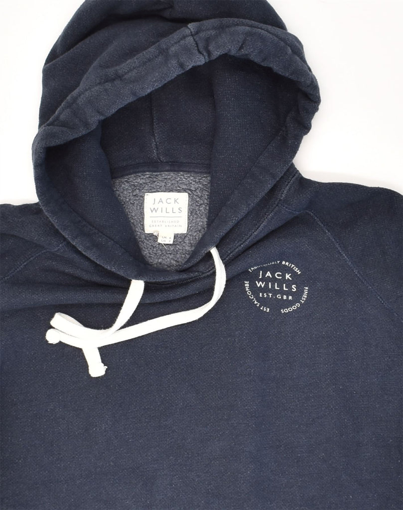 JACK WILLS Womens Hoodie Jumper UK 6 XS  Navy Blue Cotton | Vintage Jack Wills | Thrift | Second-Hand Jack Wills | Used Clothing | Messina Hembry 