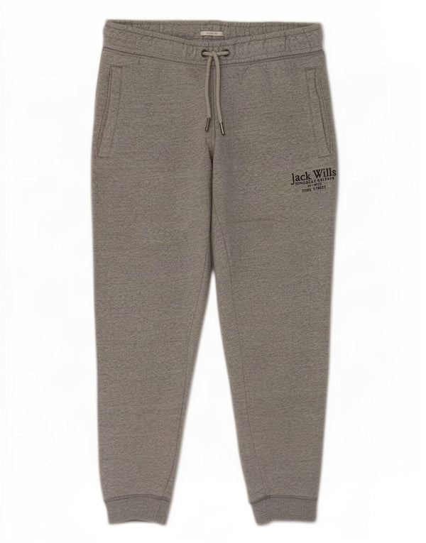 Jack Wills Mens Slim Fit Tracksuit Trousers Joggers Medium Grey Cotton