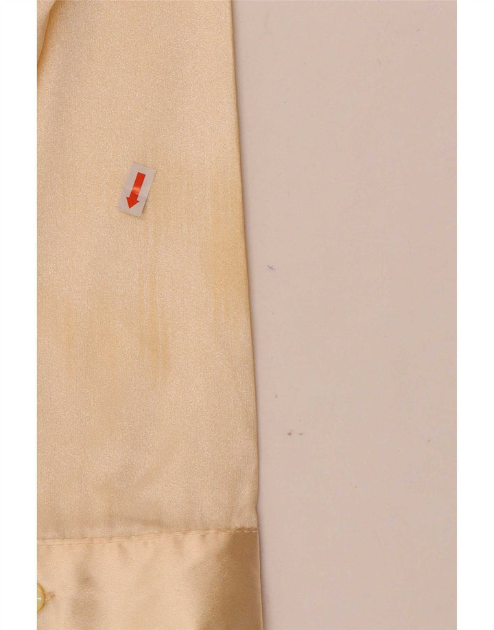 Vintage Womens Shirt Blouse UK 14 Medium Beige