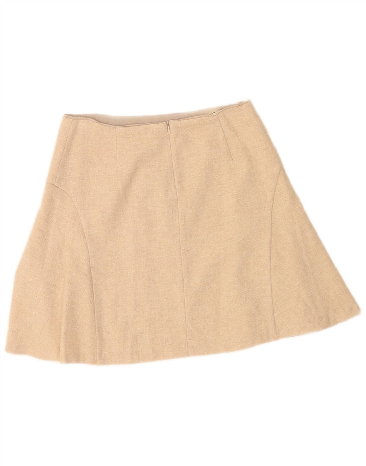 Massimo Dutti Womens Mini Skirt EU 40 Medium W30  Beige Wool
