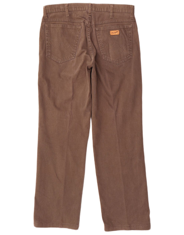Wrangler Womens Straight Casual Trousers W33 L30 Brown Cotton