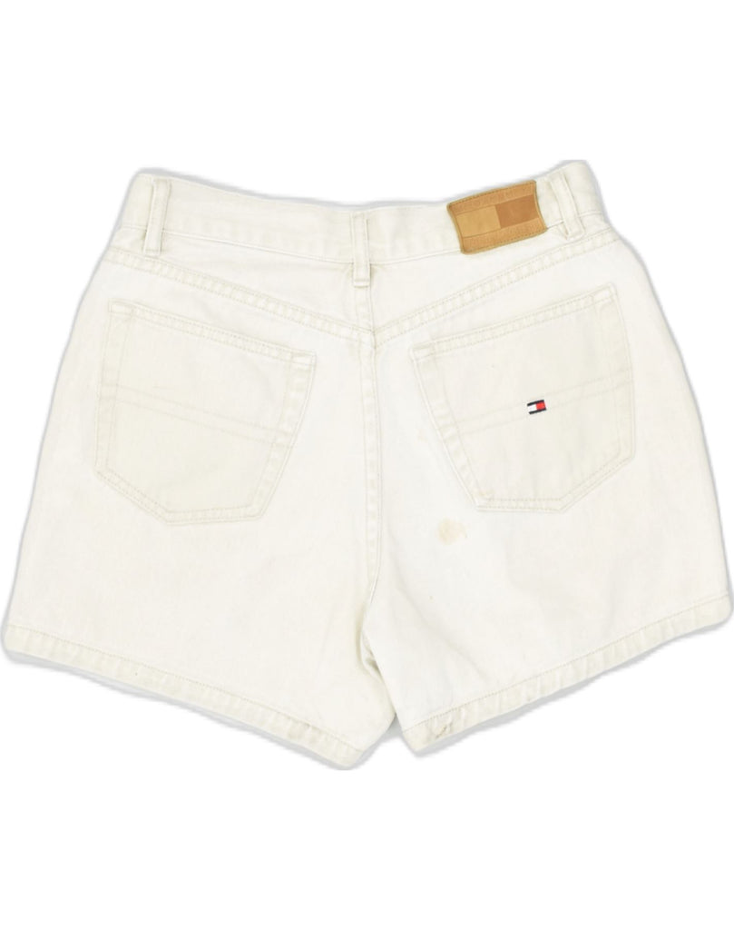 TOMMY HILFIGER Womens Denim Shorts US 4 Small W28 White Cotton | Vintage | Thrift | Second-Hand | Used Clothing | Messina Hembry 