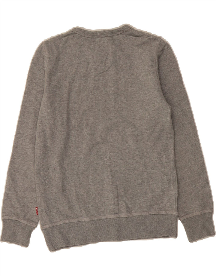 LEVI'S Girls Graphic Sweatshirt Jumper 9-10 Years Grey Cotton Vintage Levi's and Second-Hand Levi's from Messina Hembry 
