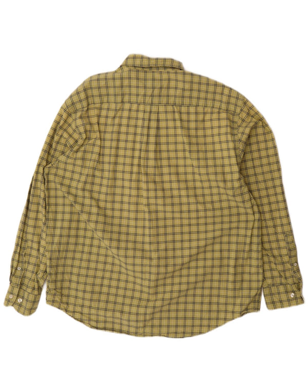 Gap Mens Loose Fit Shirt Medium Yellow Check Cotton