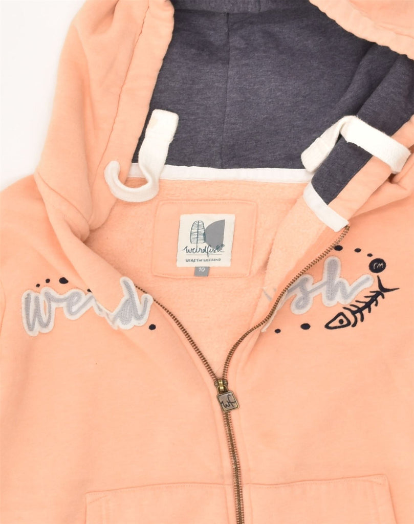 WEIRD FISH Womens Graphic Zip Hoodie Sweater UK 10 Small Orange Polyester | Vintage Weird Fish | Thrift | Second-Hand Weird Fish | Used Clothing | Messina Hembry 