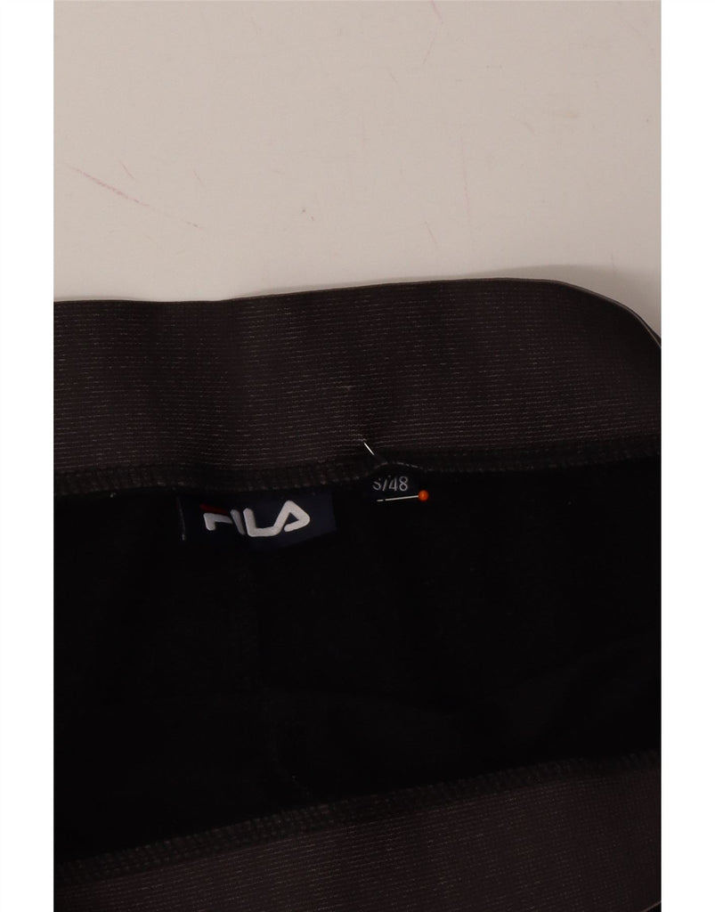FILA Womens Graphic Sport Shorts UK 10 Small  Black Vintage Fila and Second-Hand Fila from Messina Hembry 