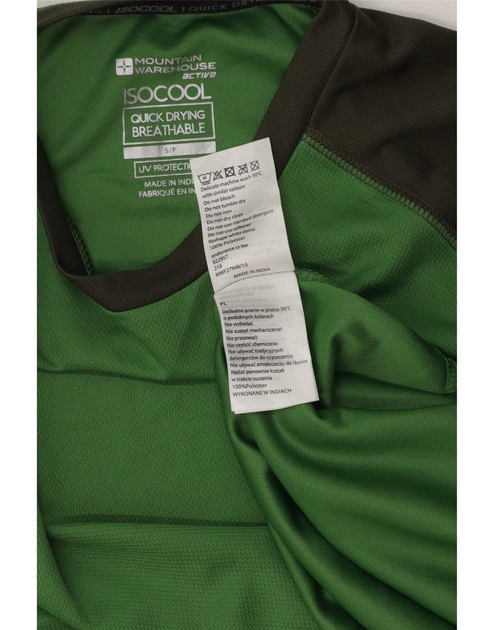 Mountain Warehouse Mens IsoCool T-Shirt Top Small Green Colourblock