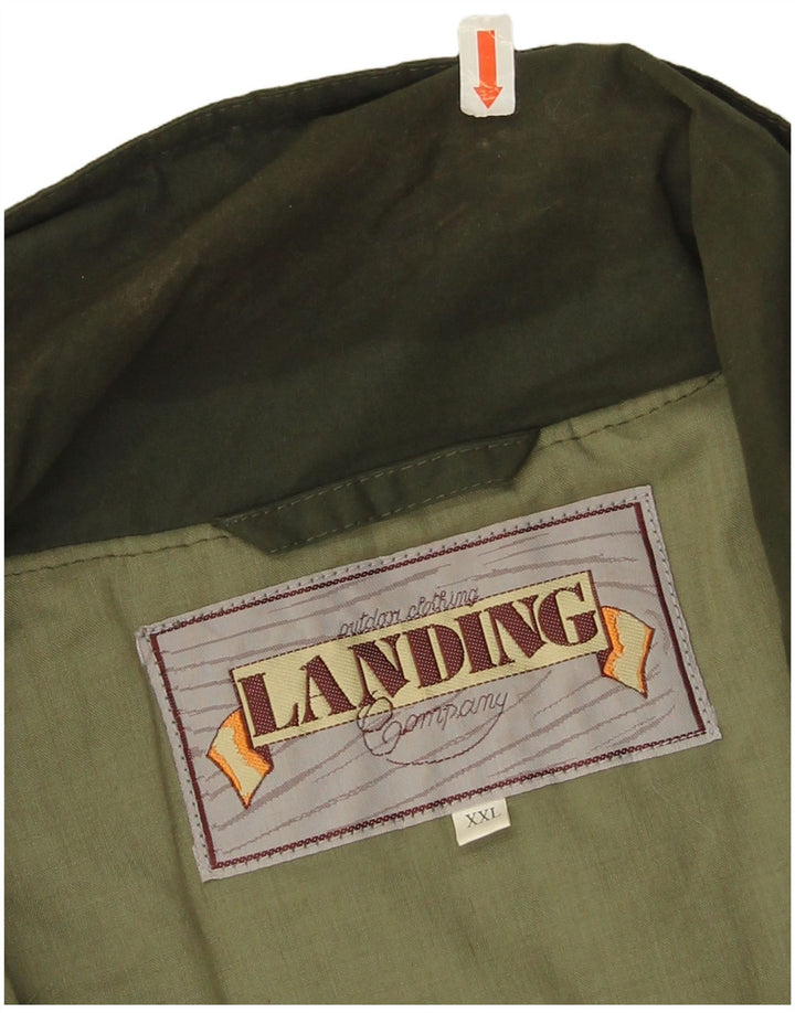 Vintage Mens Utility Gilet UK 44 2XL Khaki Polyester