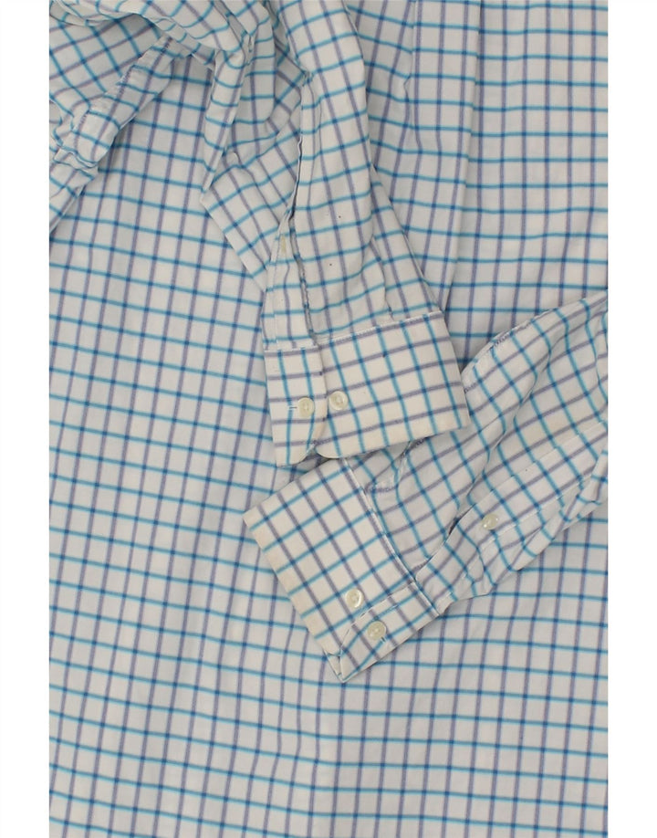 CHAPS Mens Classic Fit Shirt  Size 16 16 1/2 Large Blue Check Cotton Vintage Chaps and Second-Hand Chaps from Messina Hembry 