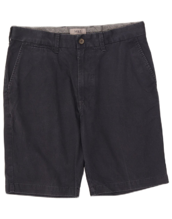 Marks & Spencer Mens Chino Shorts W32 Medium Navy Blue Cotton