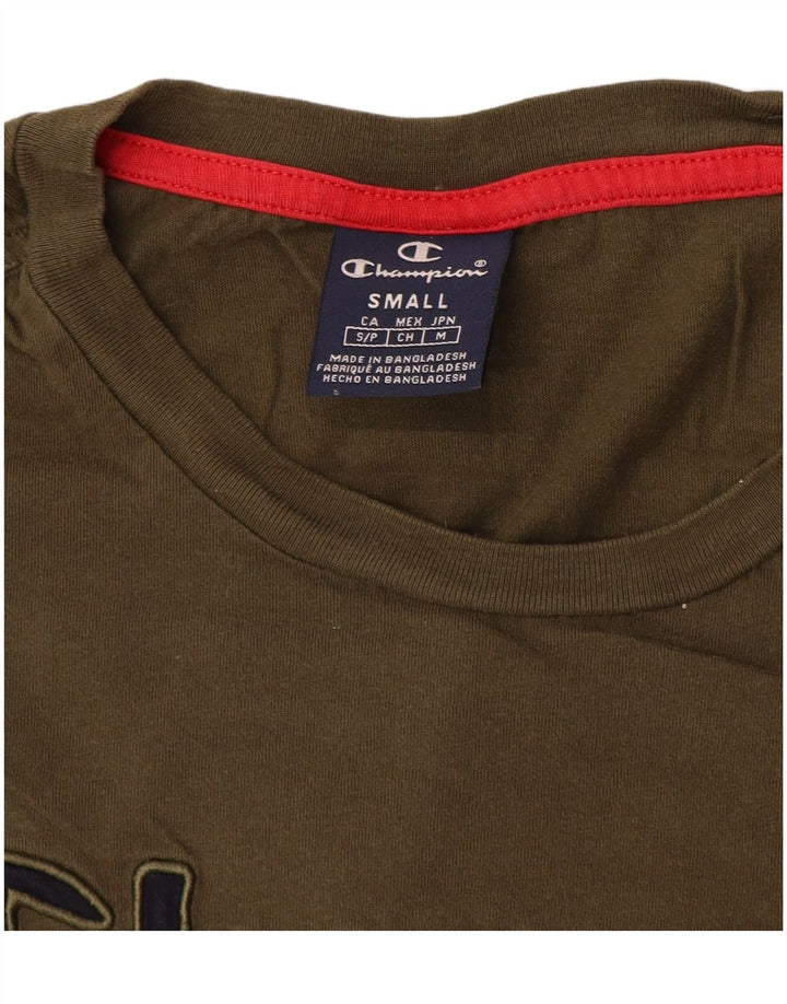Champion Womens Oversized Graphic T-Shirt Top UK 10 Small Khaki