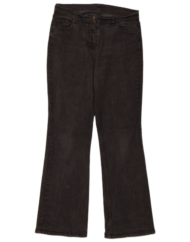 Marks & Spencer Womens Bootcut Jeans UK 12 Medium W30 L29 Black Cotton
