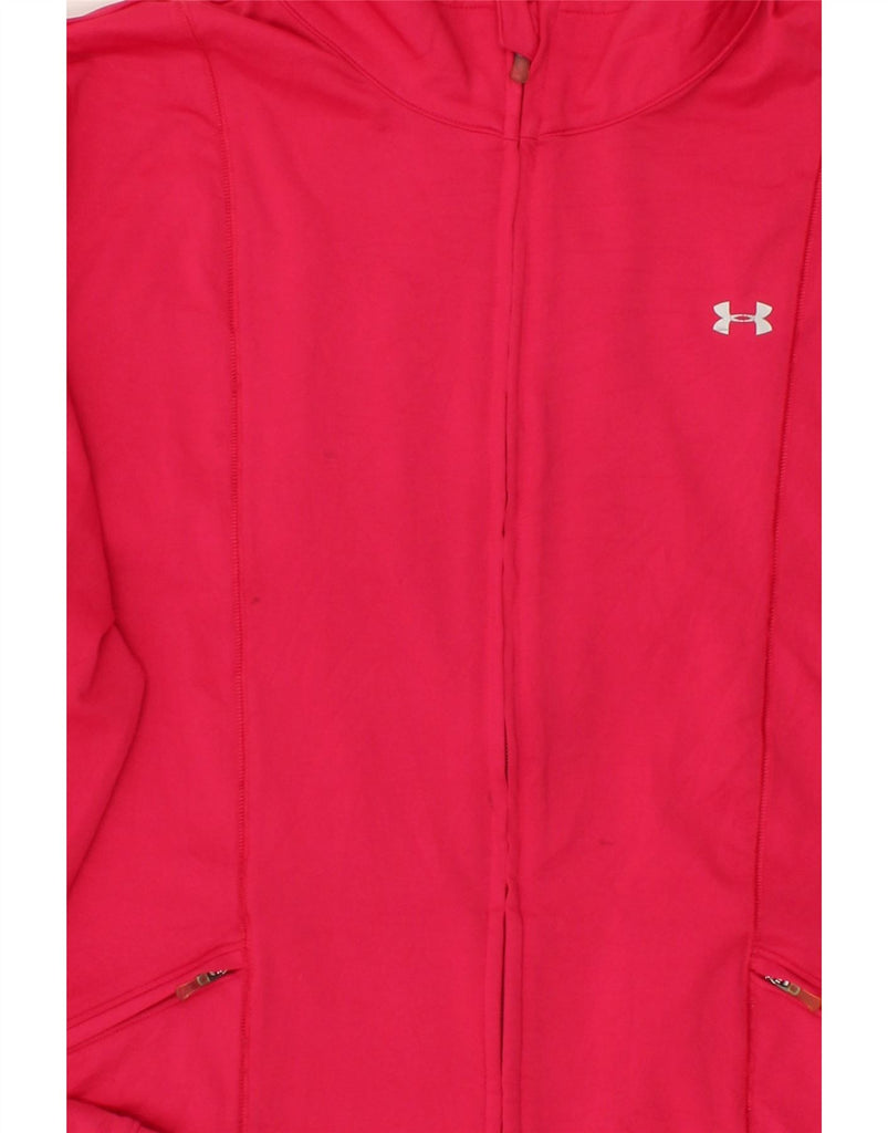 UNDER ARMOUR Womens Tracksuit Top Jacket UK 18 XL Pink Polyester | Vintage Under Armour | Thrift | Second-Hand Under Armour | Used Clothing | Messina Hembry 