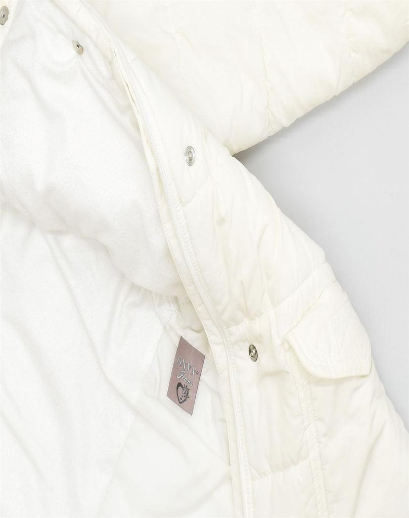 ONYX Womens Loose Fit Padded Coat UK 18 XL White Nylon | Vintage | Thrift | Second-Hand | Used Clothing | Messina Hembry 