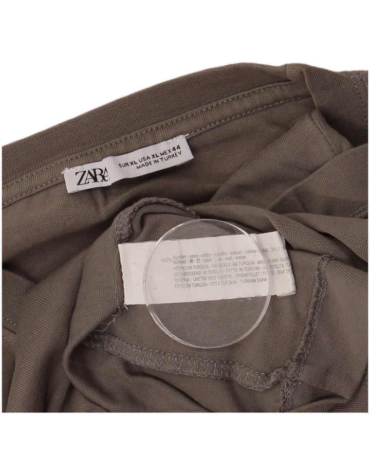ZARA Mens T-Shirt Top XL Grey Cotton