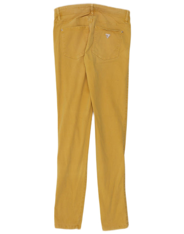Guess Womens Skinny Jeans W26 L30 Yellow Cotton