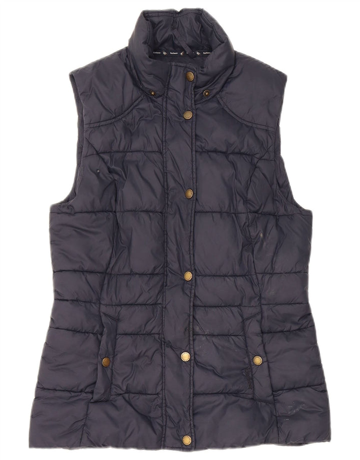 Barbour Womens Padded Gilet UK 8 Small Navy Blue Polyamide