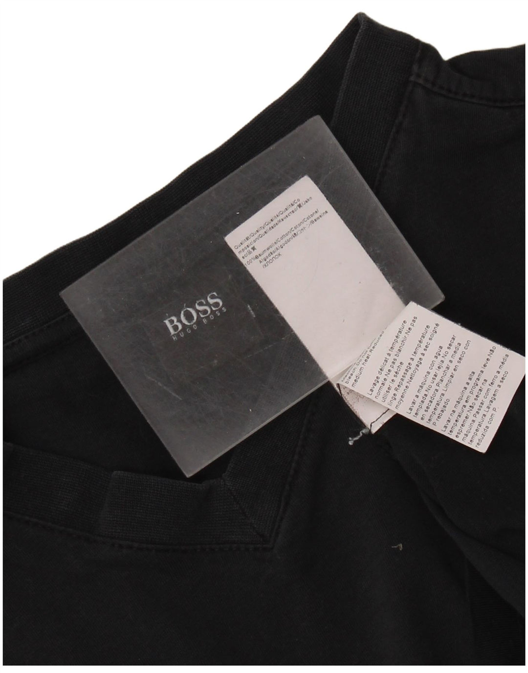 HUGO BOSS Mens T-Shirt Top Medium Navy Blue Cotton