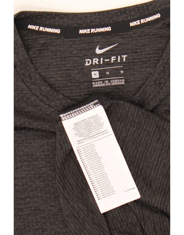 Nike Mens Dri Fit T-Shirt Top Medium Khaki Colourblock Polyester