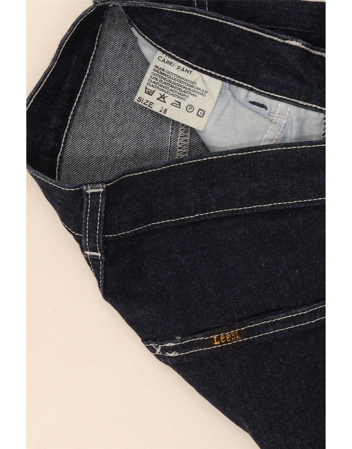 Lee Womens Capri Jeans W28 L23 Navy Blue Cotton