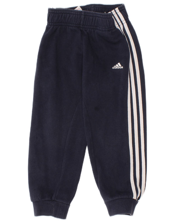 Adidas Boys Tracksuit Trousers Joggers 2-3 Years  Navy Blue Cotton