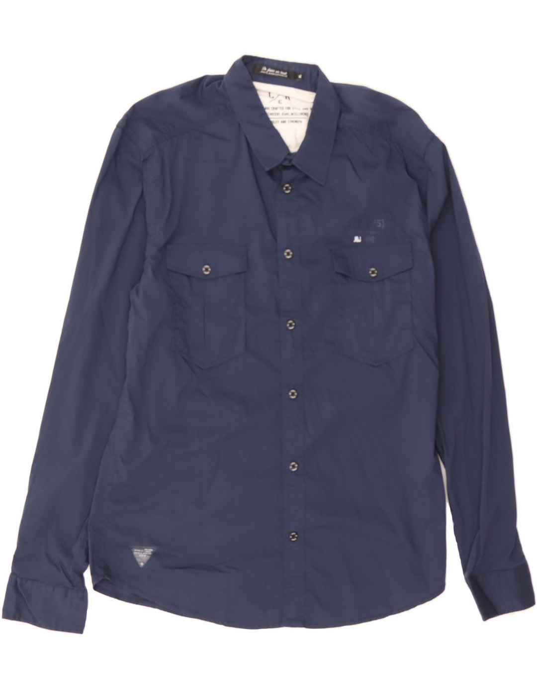 JACK & JONES Mens Shirt XL Navy Blue Cotton Vintage Jack & Jones and Second-Hand Jack & Jones from Messina Hembry 