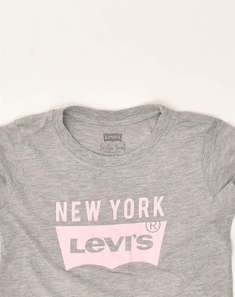 LEVI'S Boys Graphic T-Shirt Top 5-6 Years Medium  Grey Cotton | Vintage Levi's | Thrift | Second-Hand Levi's | Used Clothing | Messina Hembry 