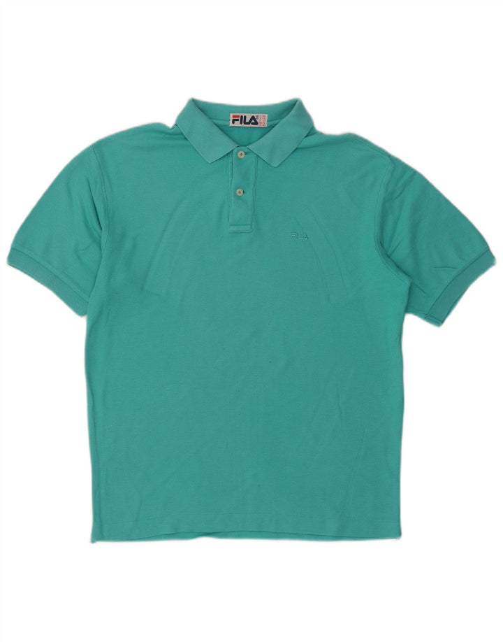 Fila Mens Polo Shirt IT 46 Small Turquoise