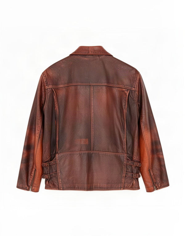 Vintage Mens Leather Jacket UK 36 Small Brown