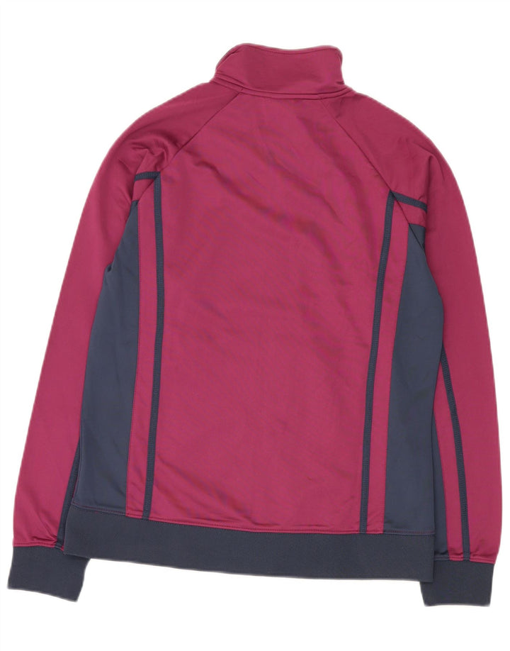 Asics Womens Tracksuit Top Jacket UK 18 XL Burgundy Colourblock Polyester