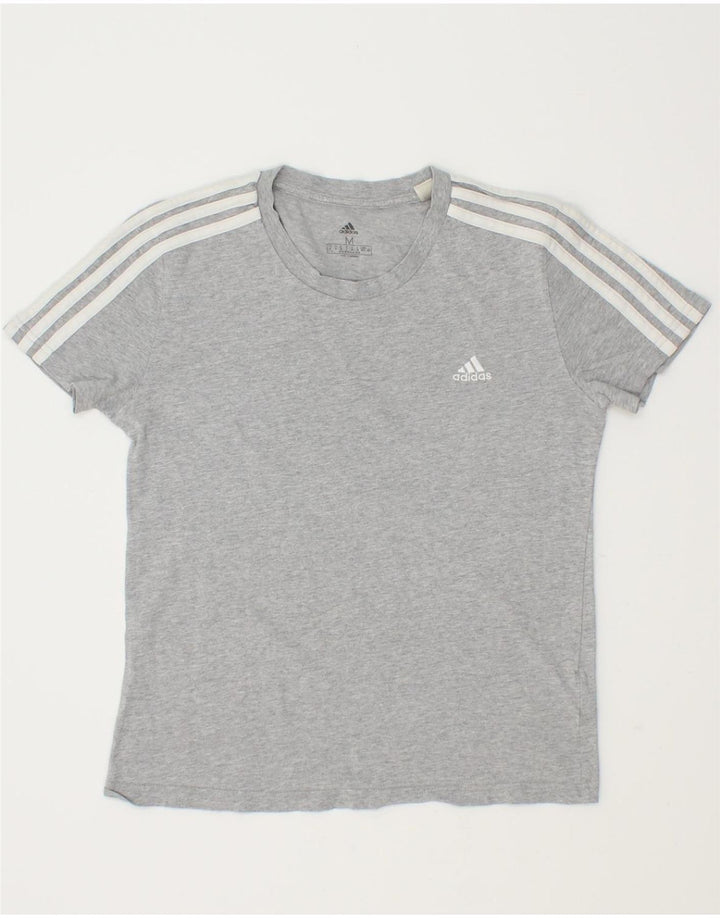 ADIDAS Womens T-Shirt Top UK 12/14 Medium Grey Cotton Vintage Adidas and Second-Hand Adidas from Messina Hembry 