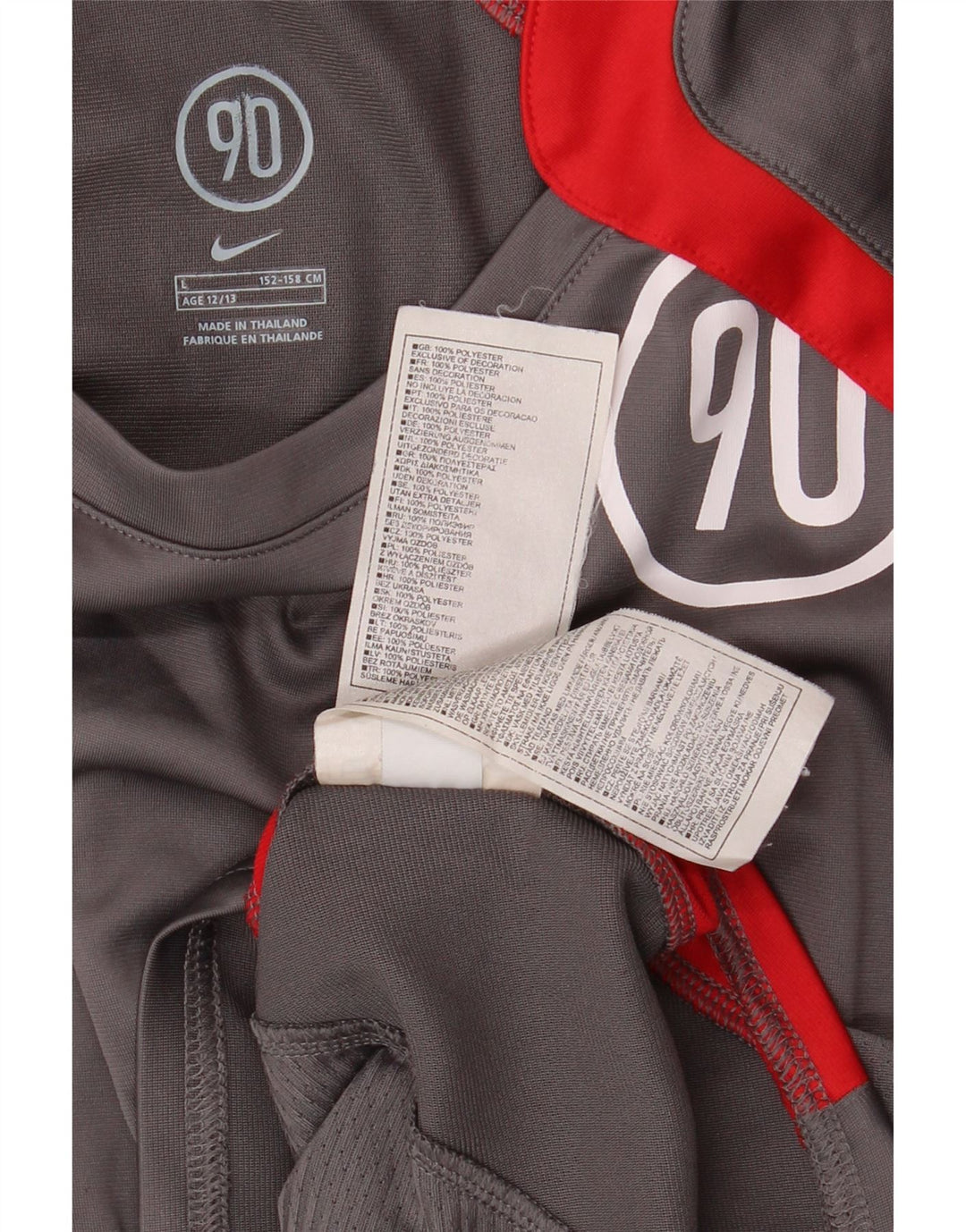 NIKE Boys Dri Fit Graphic T-Shirt Top 12-13 Years Large Grey Colourblock