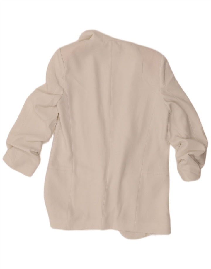 Zara Womens 3/4 Sleeve Open Blazer Jacket UK 10 Small White