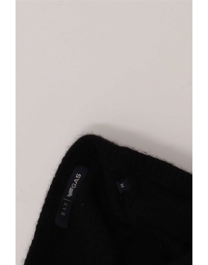 Gas Mens Crew Neck Jumper Sweater Medium Black