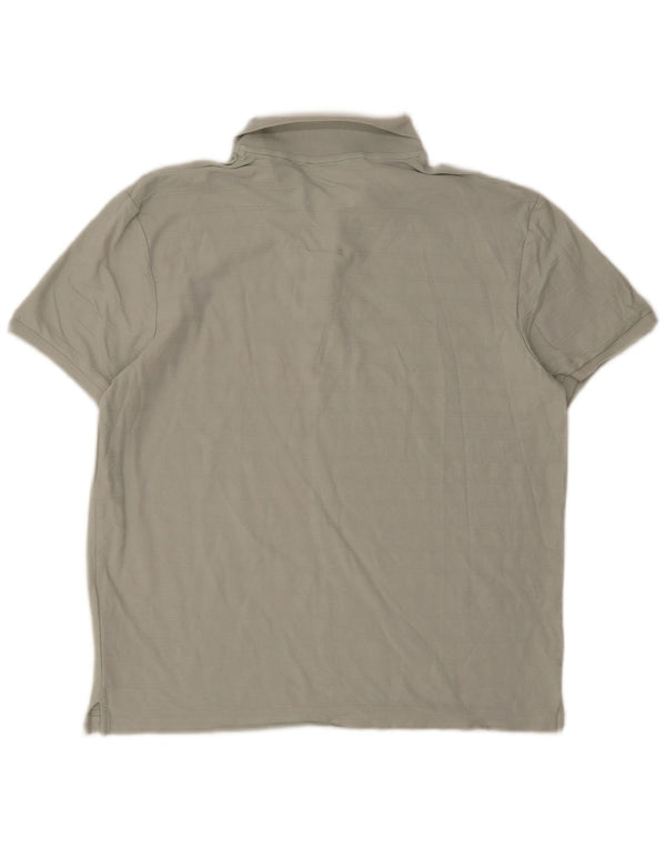 CALVIN KLEIN Mens Polo Shirt XL Green Striped Cotton