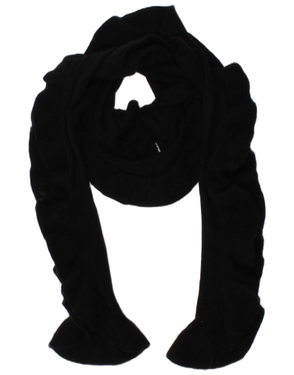 Tommy Hilfiger Womens Ruffle Knit Scarf One Size Black Cashmere